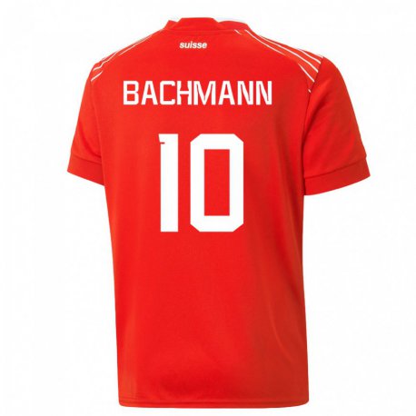 Kandiny Deti Švajčiarske Ramona Bachmann #10 Červená Dresy Hazai Csapatmez 22-24 Triĭká