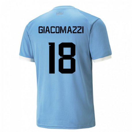 Kandiny Deti Uruguajské Sebastian Giacomazzi #18 Modrá Dresy Hazai Csapatmez 22-24 Triĭká
