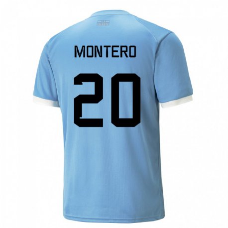 Kandiny Deti Uruguajské Alfonso Montero #20 Modrá Dresy Hazai Csapatmez 22-24 Triĭká