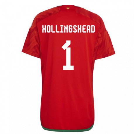 Kandiny Deti Waleské Ronnie Hollingshead #1 Červená Dresy Hazai Csapatmez 22-24 Triĭká