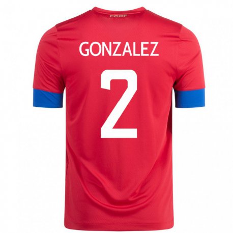 Kandiny Deti Kostarické Julian Gonzalez #2 Červená Dresy Hazai Csapatmez 22-24 Triĭká