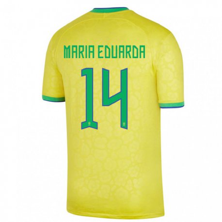 Kandiny Deti Brazílske Maria Eduarda #14 žltá Dresy Hazai Csapatmez 22-24 Triĭká