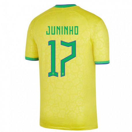 Kandiny Deti Brazílske Juninho #17 žltá Dresy Hazai Csapatmez 22-24 Triĭká