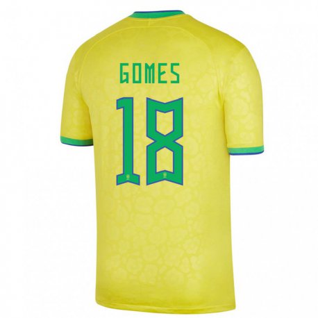 Kandiny Deti Brazílske Marlon Gomes #18 žltá Dresy Hazai Csapatmez 22-24 Triĭká