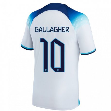 Kandiny Deti Anglické Conor Gallagher #10 Biela Modrá Dresy Hazai Csapatmez 22-24 Triĭká