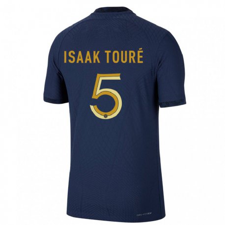 Kandiny Deti Francúzske Souleymane Isaak Toure #5 Námornícka Modrá Dresy Hazai Csapatmez 22-24 Triĭká