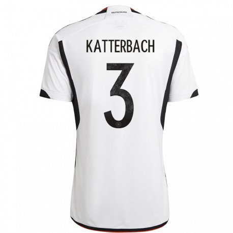Kandiny Deti Nemecké Noah Katterbach #3 Biely čierny Dresy Hazai Csapatmez 22-24 Triĭká