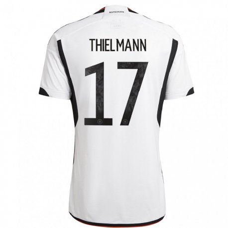 Kandiny Deti Nemecké Jan Thielmann #17 Biely čierny Dresy Hazai Csapatmez 22-24 Triĭká