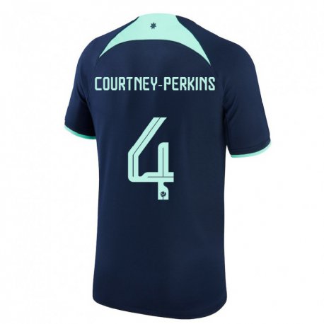 Kandiny Deti Austrálske Jordan Courtney Perkins #4 Tmavomodrá Dresy Idegenbeli Csapatmez 22-24 Triĭká