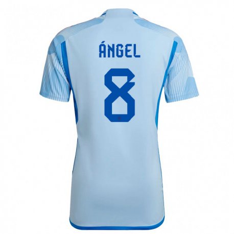 Kandiny Deti Španielske Manuel Angel #8 Sky Modrá Dresy Idegenbeli Csapatmez 22-24 Triĭká