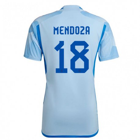 Kandiny Deti Španielske Rodrigo Mendoza #18 Sky Modrá Dresy Idegenbeli Csapatmez 22-24 Triĭká