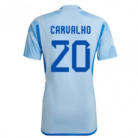 Kandiny Deti Španielske Miguel Carvalho #20 Sky Modrá Dresy Idegenbeli Csapatmez 22-24 Triĭká
