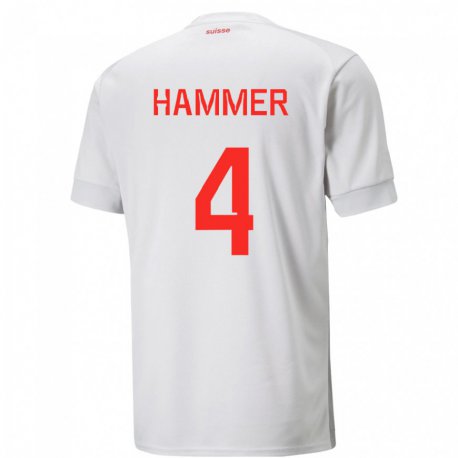 Kandiny Deti Švajčiarske Pascal Hammer #4 Biely Dresy Idegenbeli Csapatmez 22-24 Triĭká