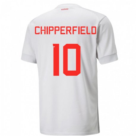 Kandiny Deti Švajčiarske Liam Chipperfield #10 Biely Dresy Idegenbeli Csapatmez 22-24 Triĭká