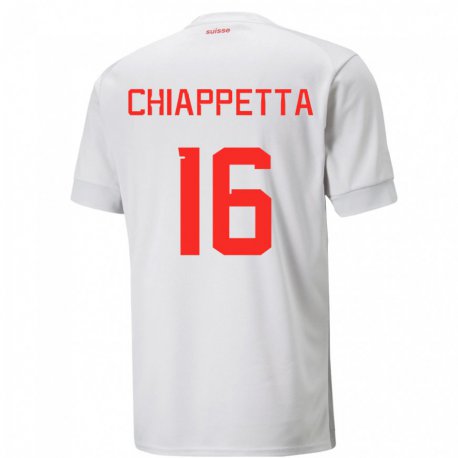 Kandiny Deti Švajčiarske Carmine Chiappetta #16 Biely Dresy Idegenbeli Csapatmez 22-24 Triĭká
