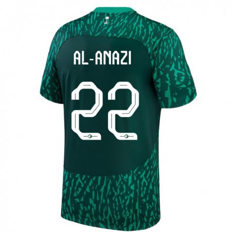Kandiny Deti Saudskoarabské Lama Al Anazi #22 Dark Zelená Dresy Idegenbeli Csapatmez 22-24 Triĭká