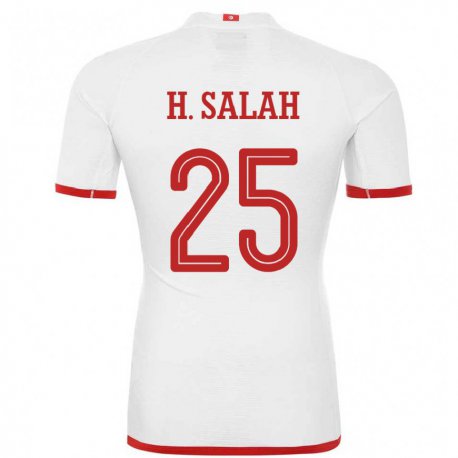 Kandiny Deti Tuniské Heni Ben Salah #25 Biely Dresy Idegenbeli Csapatmez 22-24 Triĭká