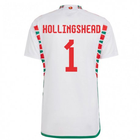 Kandiny Deti Waleské Ronnie Hollingshead #1 Biely Dresy Idegenbeli Csapatmez 22-24 Triĭká