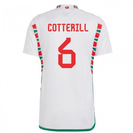Kandiny Deti Waleské Joel Cotterill #6 Biely Dresy Idegenbeli Csapatmez 22-24 Triĭká