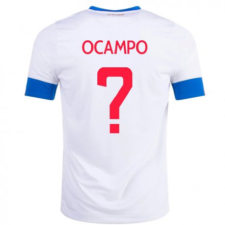 Kandiny Deti Kostarické Benjamin Ocampo #0 Biely Dresy Idegenbeli Csapatmez 22-24 Triĭká