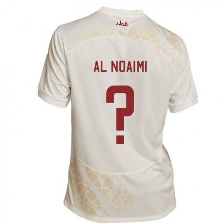 Kandiny Deti Katarské Mohammad Al Noaimi #0 Zlato Béžová Dresy Idegenbeli Csapatmez 22-24 Triĭká