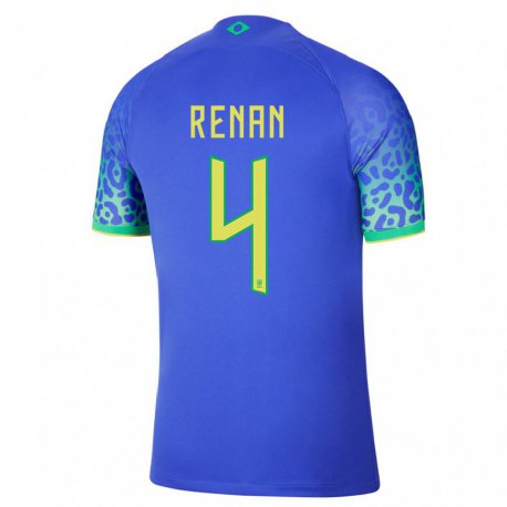 Kandiny Deti Brazílske Robert Renan #4 Modrá Dresy Idegenbeli Csapatmez 22-24 Triĭká