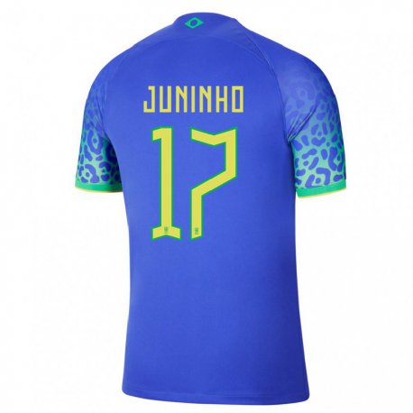 Kandiny Deti Brazílske Juninho #17 Modrá Dresy Idegenbeli Csapatmez 22-24 Triĭká