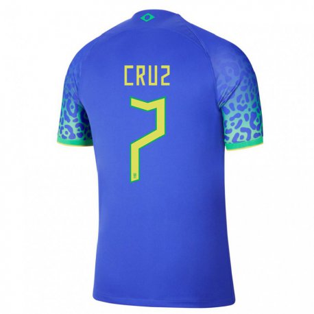 Kandiny Deti Brazílske Joao Cruz #7 Modrá Dresy Idegenbeli Csapatmez 22-24 Triĭká