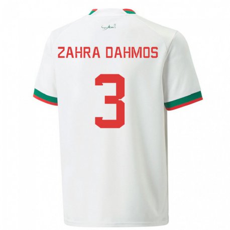 Kandiny Deti Marocké Fatima Zahra Dahmos #3 Biely Dresy Idegenbeli Csapatmez 22-24 Triĭká