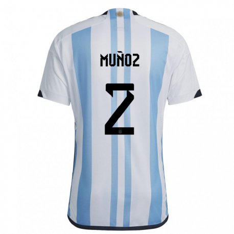 Kandiny Muži Argentínske Luana Munoz #2 Biela Nebeská Modrá Dresy Hazai Csapatmez 22-24 Triĭká