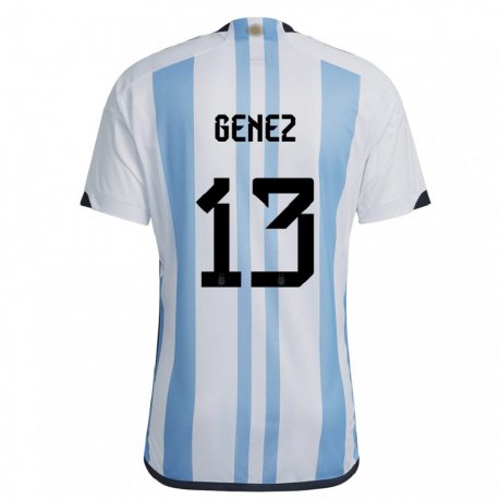 Kandiny Muži Argentínske Nahuel Genez #13 Biela Nebeská Modrá Dresy Hazai Csapatmez 22-24 Triĭká