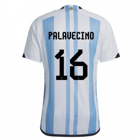 Kandiny Muži Argentínske Nicolas Palavecino #16 Biela Nebeská Modrá Dresy Hazai Csapatmez 22-24 Triĭká