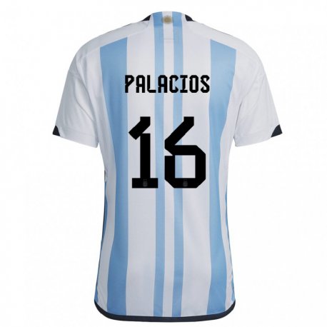 Kandiny Muži Argentínske Tomas Palacios #16 Biela Nebeská Modrá Dresy Hazai Csapatmez 22-24 Triĭká
