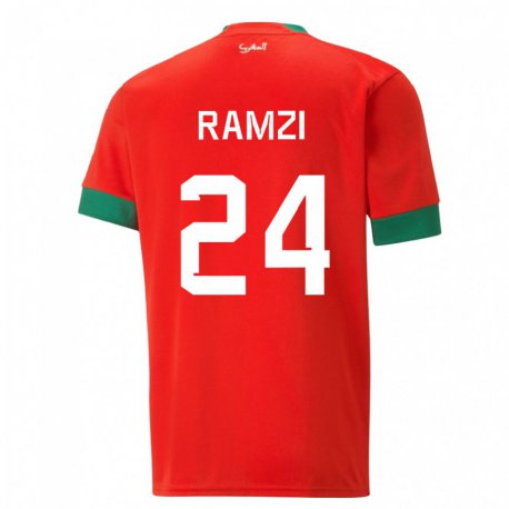 Kandiny Muži Marocké Achraf Ramzi #24 Červená Dresy Hazai Csapatmez 22-24 Triĭká