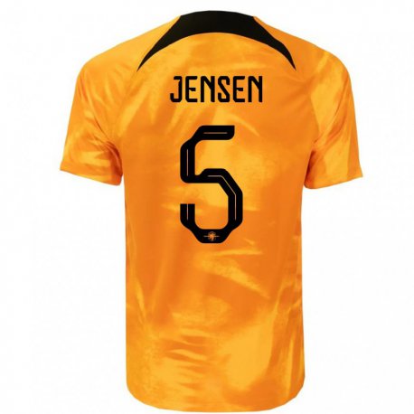 Kandiny Muži Holandské Koen Jensen #5 Oranžový Laser Dresy Hazai Csapatmez 22-24 Triĭká