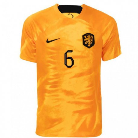 Kandiny Muži Holandské Timo Zaal #6 Oranžový Laser Dresy Hazai Csapatmez 22-24 Triĭká