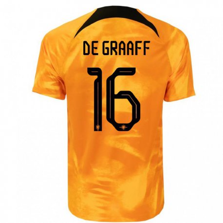 Kandiny Muži Holandské Tom De Graaff #16 Oranžový Laser Dresy Hazai Csapatmez 22-24 Triĭká