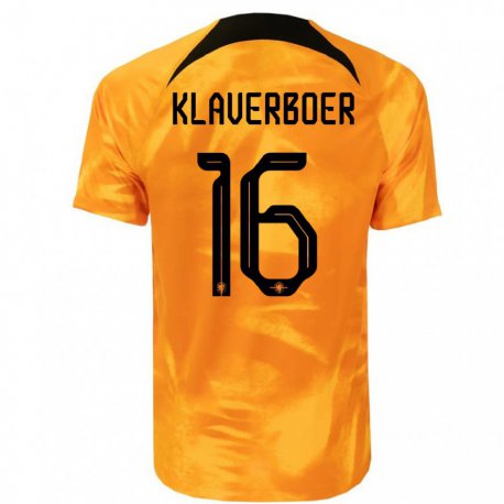 Kandiny Muži Holandské Bernt Klaverboer #16 Oranžový Laser Dresy Hazai Csapatmez 22-24 Triĭká