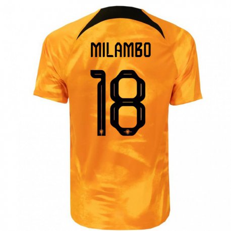 Kandiny Muži Holandské Antoni Milambo #18 Oranžový Laser Dresy Hazai Csapatmez 22-24 Triĭká