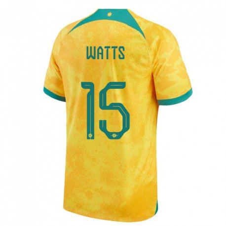 Kandiny Muži Austrálske Caleb Watts #15 Zlatý Dresy Hazai Csapatmez 22-24 Triĭká