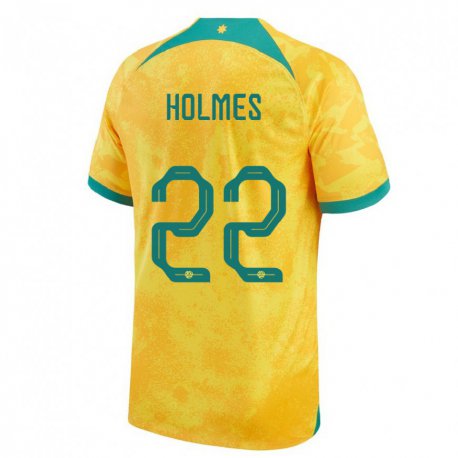 Kandiny Muži Austrálske Jordan Holmes #22 Zlatý Dresy Hazai Csapatmez 22-24 Triĭká