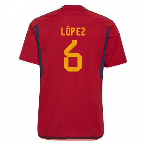 Kandiny Muži Španielske Maitane Lopez #6 Červená Dresy Hazai Csapatmez 22-24 Triĭká