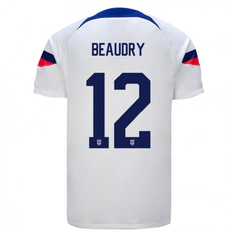 Kandiny Muži Národné Adam Beaudry #12 Biely Dresy Hazai Csapatmez 22-24 Triĭká