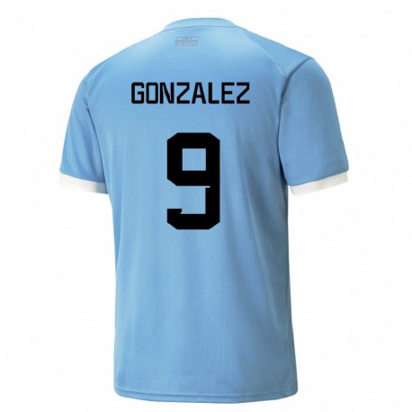 Kandiny Muži Uruguajské Pamela Gonzalez #9 Modrá Dresy Hazai Csapatmez 22-24 Triĭká