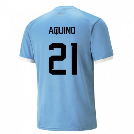 Kandiny Muži Uruguajské Belen Aquino #21 Modrá Dresy Hazai Csapatmez 22-24 Triĭká