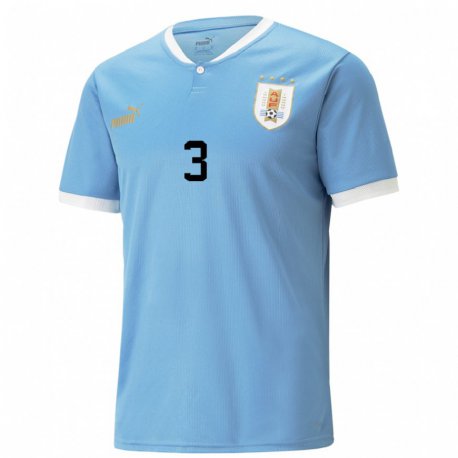 Kandiny Muži Uruguajské Paolo Calione #3 Modrá Dresy Hazai Csapatmez 22-24 Triĭká