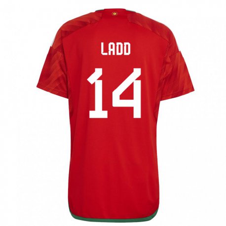 Kandiny Muži Waleské Hayley Ladd #14 Červená Dresy Hazai Csapatmez 22-24 Triĭká