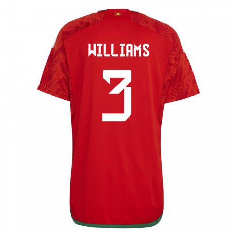 Kandiny Muži Waleské Zac Williams #3 Červená Dresy Hazai Csapatmez 22-24 Triĭká
