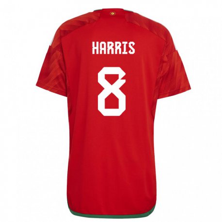 Kandiny Muži Waleské Luke Harris #8 Červená Dresy Hazai Csapatmez 22-24 Triĭká