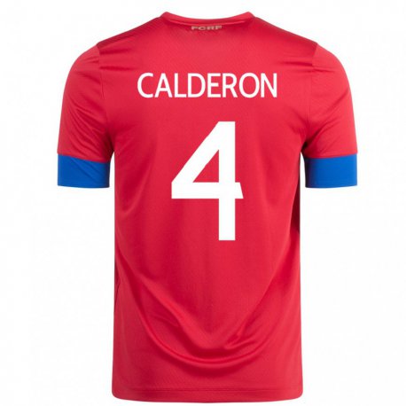 Kandiny Muži Kostarické Brandon Calderon #4 Červená Dresy Hazai Csapatmez 22-24 Triĭká